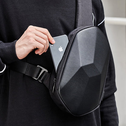 Skorter | Anti-theft, Waterproof, Anti-collision Chest Bag, with Geometric 3D Shell, Side USB Interface, High-quality Protection, Multi-layer Partition Storage, for Travel, Outing, Shopping and More