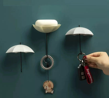 Skorter | Cute Umbrella Wall Hook - No-Drill Key & Coat Hanger