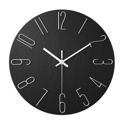 Skorter | Modern Black Wall Clock | 30 cm Silent Minimalist Design