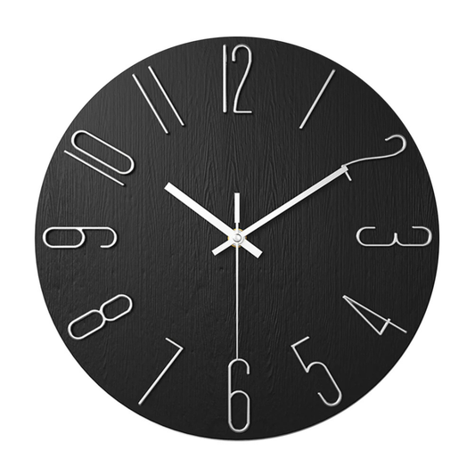 Skorter | Modern Black Wall Clock | 30 cm Silent Minimalist Design