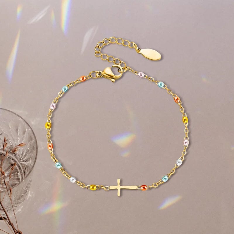 Skorter | Adjustable Cross Bracelet for Friendship & Faith – Silver or Gold – Gift Box Option
