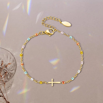 Skorter | Adjustable Cross Bracelet for Friendship & Faith – Silver or Gold – Gift Box Option