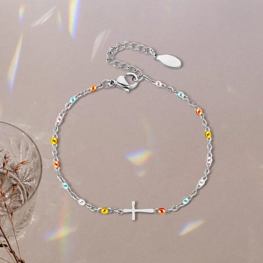 Skorter | Adjustable Cross Bracelet for Friendship & Faith – Silver or Gold – Gift Box Option