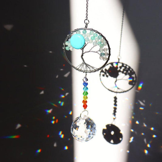 skorter | Crystal Wind Chime Tree of Life Dreamcatcher