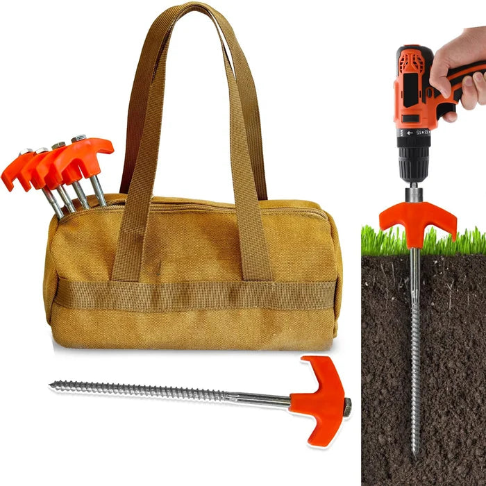 Skorter | 8" Screw Tent Pegs - Screwable Ground Anchors