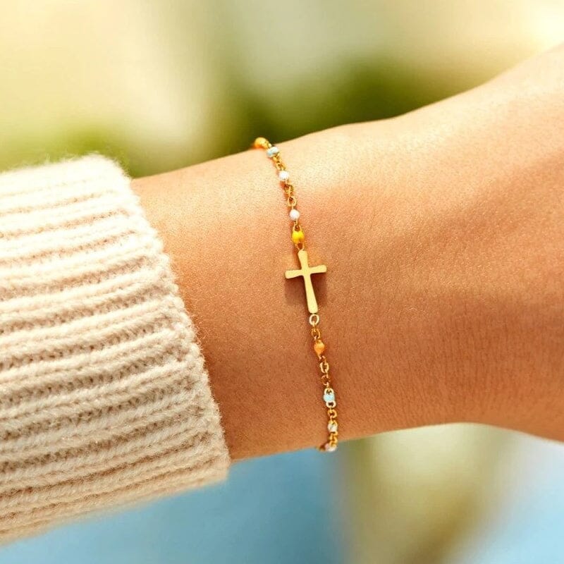 Skorter | Adjustable Cross Bracelet for Friendship & Faith – Silver or Gold – Gift Box Option