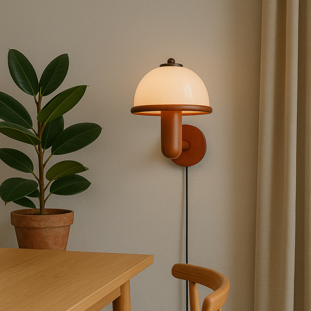 Skorter | NordShroom | Wooden Wall Lamp in Scandinavian Mushroom Style