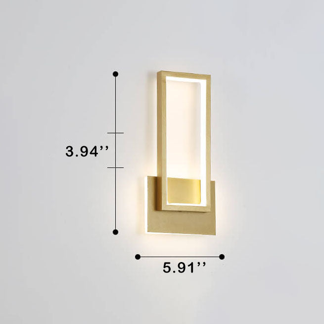 Skorter | Modern minimalist LED wall lamp in gold rectangular shape