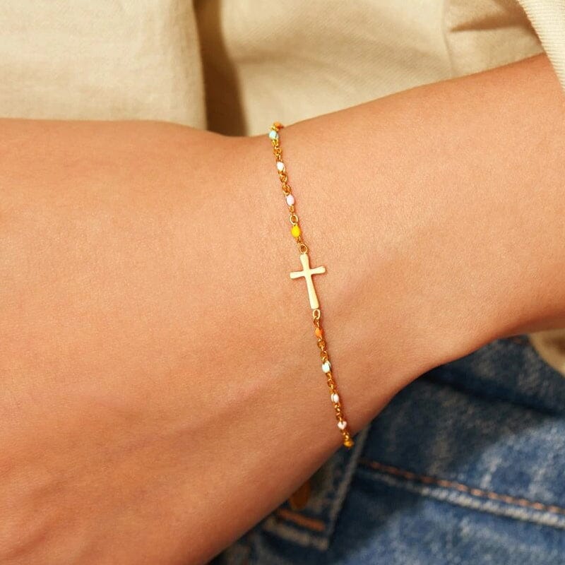 Skorter | Adjustable Cross Bracelet for Friendship & Faith – Silver or Gold – Gift Box Option