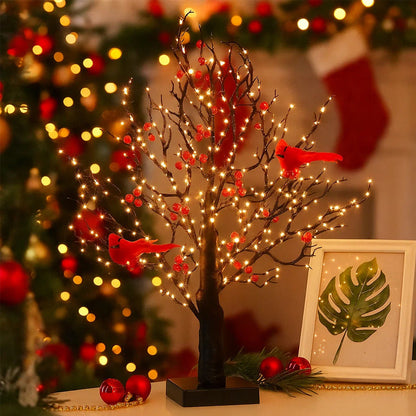 Skorter | Atmospheric Light Tree with Red Birds – Flexible LED Decoration Tree
