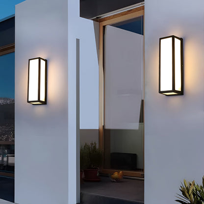 Skorter | Rectangular LED waterproof motion sensor black contemporary wall lamp