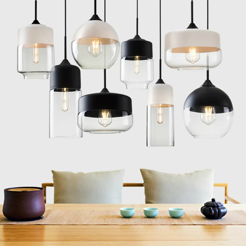 Skorter | EternaGlow Pendant Light made of Glass and Wood | Elegant Design for Your Home