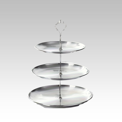 Skorter | SteelTower - 3-layer stainless steel cake stand | Serving platter for desserts and fruits