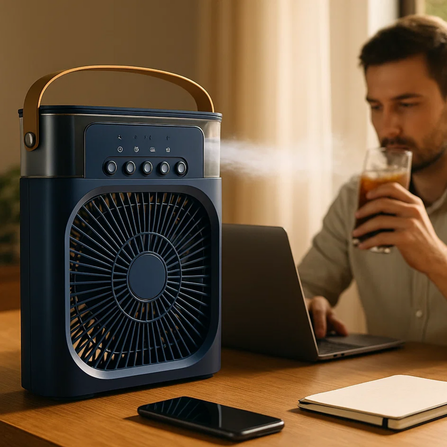 Skorter | 3-in-1 Air Cooler Humidifier | Portable, Adjustable Fan Speeds & Ideal for Bedrooms, Offices & Small Spaces
