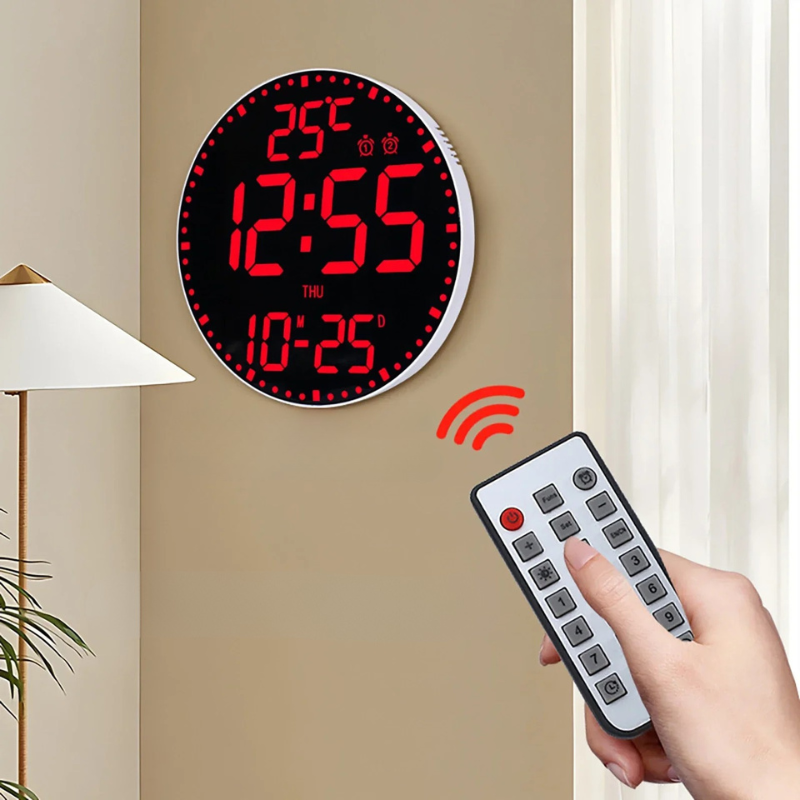 Skorter | WiFiTime - LED Wall Clock with Calendar and Dual Alarm Function