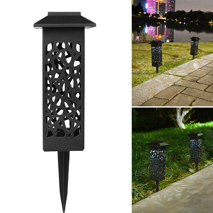 Skorter | Outdoor Solar Hollow Square Column LED Patio Lawn Ground Stake Light