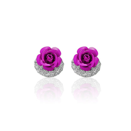 Skorter | Blue Rose Stud Earrings