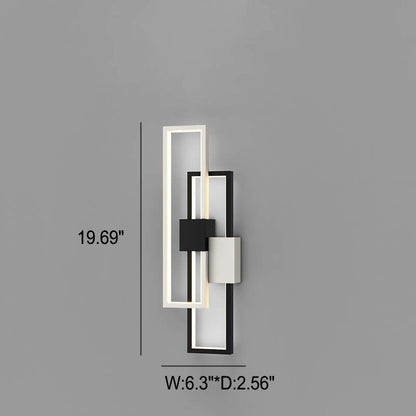 Skorter | Minimalist square LED wall lamp with iron and silicone frame