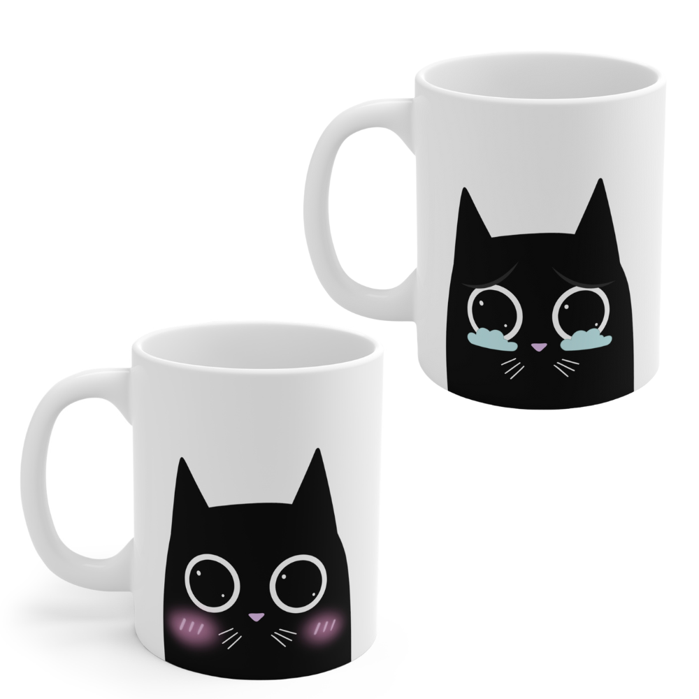 Skorter | Emotional Cat White Mug Set - 2 Pcs
