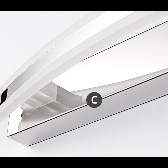 Skorter | Leigh Modern Minimalist Oval LED Wall Lamp Chrome Bedroom/Bathroom Metal Acrylic