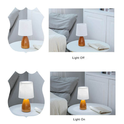Skorter | Scandinavian Retro Folding Shade Glass Base Table Lamp