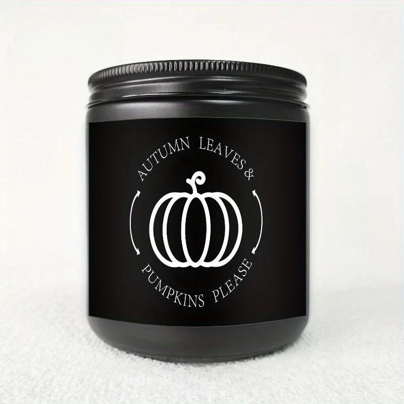Skorter | Autumn Leaves & Pumpkin Scented Candle - Glass Jar with Lid, Seasonal Aromatherapy Without Electricity