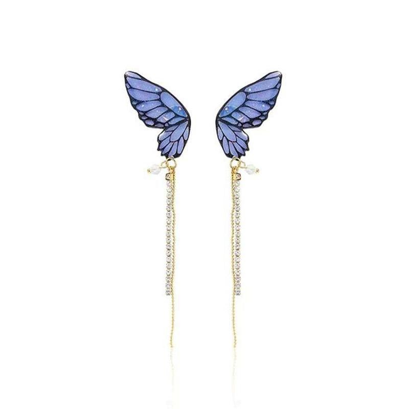 Skorter | Butterfly Fringe Long Earrings