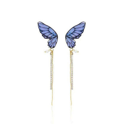 Skorter | Butterfly Fringe Long Earrings