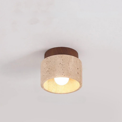 Skorter | LysSten – Built-in travertine chandelier for hallways and staircases