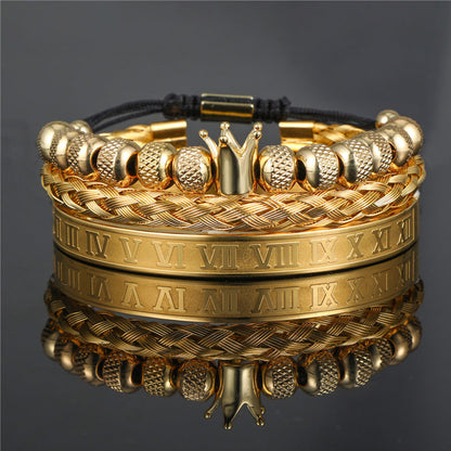 Skorter | Crown Braided Letter Bracelet