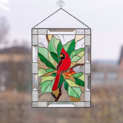 skorter | Cardinal Stained Glass Window Panel