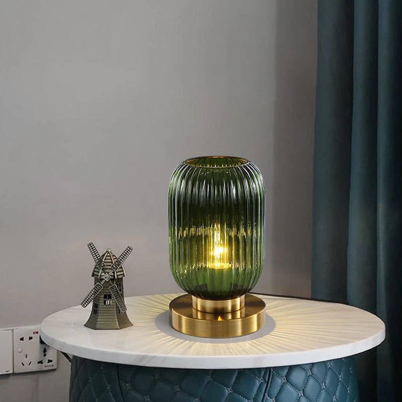 Skorter | Nordic Glass Table Lamp – Modern Stained Glass Accent Light