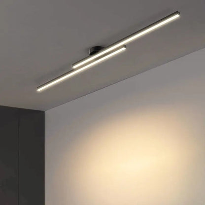 Skorter | Minimalist Modern Hallway Lights – Long Strip Linear Ceiling Lamp, Close-to-Ceiling Chandelier, Remote Dimmable for Home Interiors