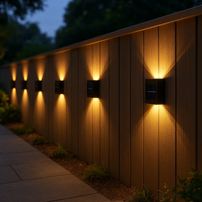Skorter | Solar-Powered LED Wall Lights | Weatherproof, Automatic Operation & Ideal for Garden and Driveway Illumination