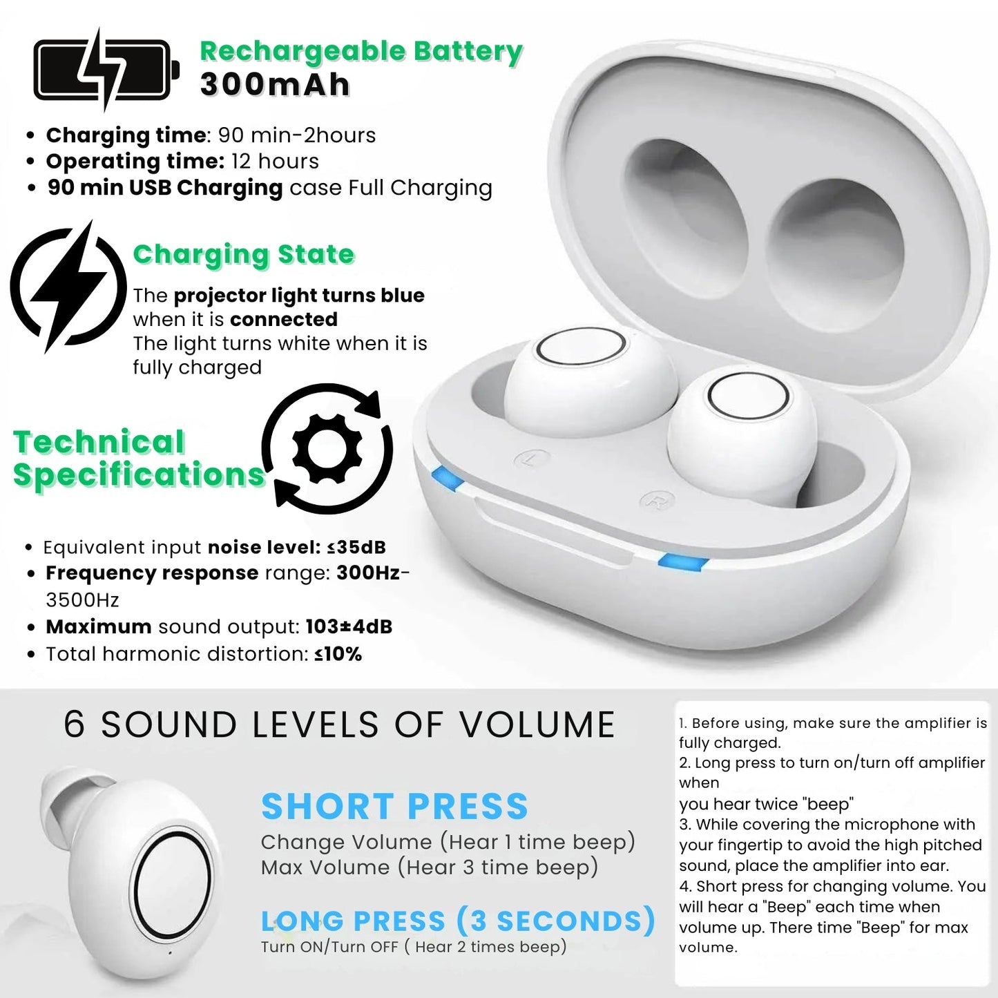 Skorter | Bluetooth Hearing Aids – Rechargeable In-Ear Digital Hearing Aid with App Control | Discreet, Lightweight & Budget-Friendly for Adults & Seniors