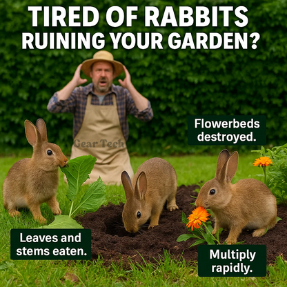 Skorter | Solar Powered Ultrasonic Rabbit Repeller with Flashing Light – Effective Pest Control for Gardens and Yards