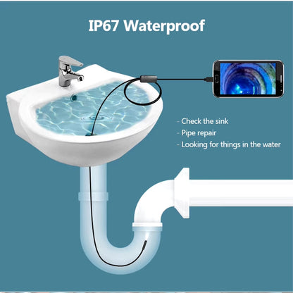 Skorter | Endoscope Inspection Camera For Phone - Waterproof and Flexible HD Cam with Led Lights