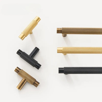 Skorter | Harrison Vintage Brass Knurled Furniture Handles