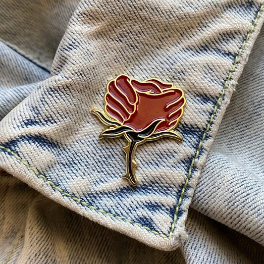 Skorter |  And Crystal Brooch With Red Rose