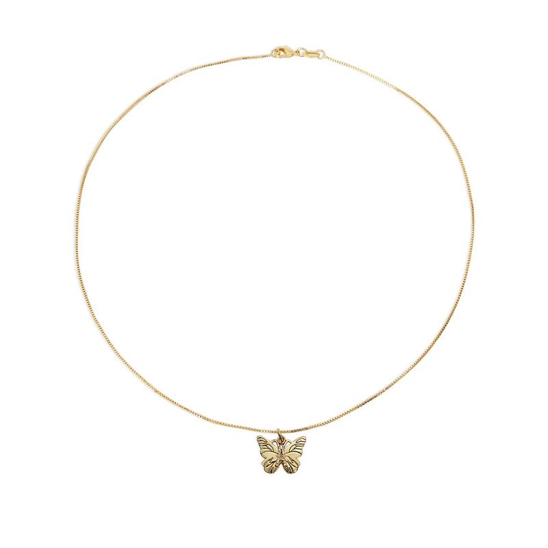 Skorter | Butterfly Initial "A" Necklace