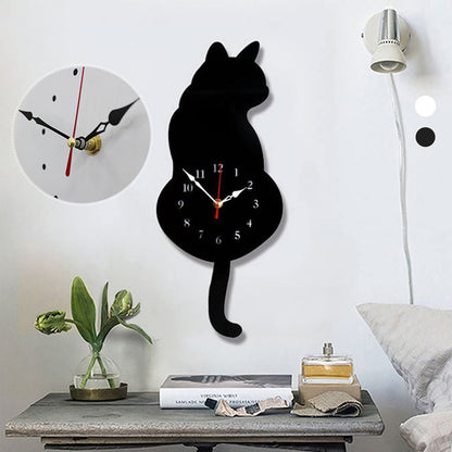 skorter | Nordic Cat Wobble Tail Wall Clock