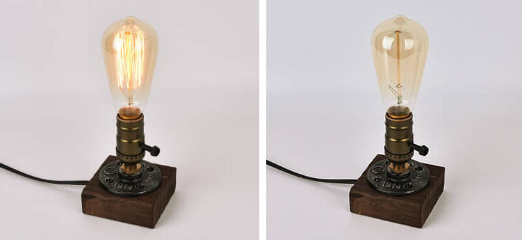 Skorter | Vintage Industrial Iron Light Bulb 1-Light Table Lamp