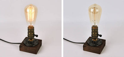Skorter | Vintage Industrial Iron Light Bulb 1-Light Table Lamp