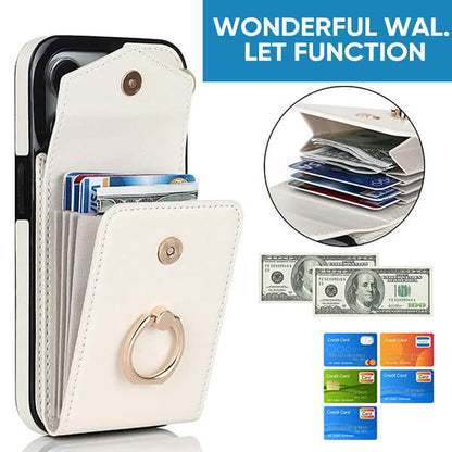 Skorter | Leather Wallet Case with Ring & Lanyard for iPhone