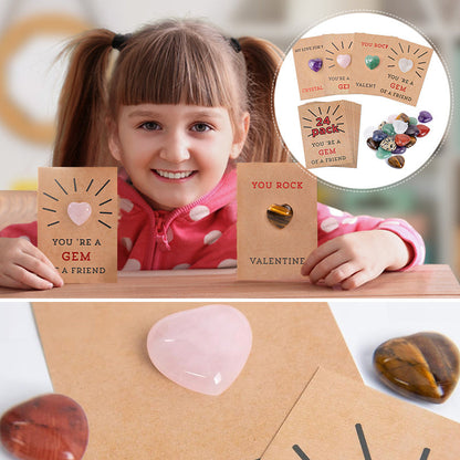 Skorter | 24-pack Valentine's Day cards with heart-shaped crystals