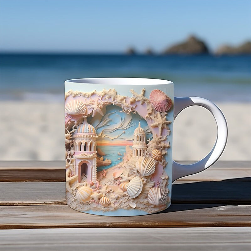 skorter | 3d Ocean Beach Breakthrough Theme Coffee Mug