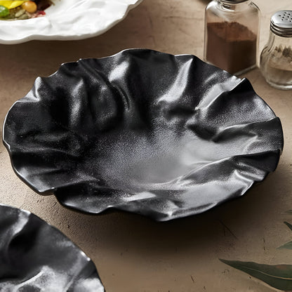 Skorter | Artisan Wrinkled Paper Ceramic Plate