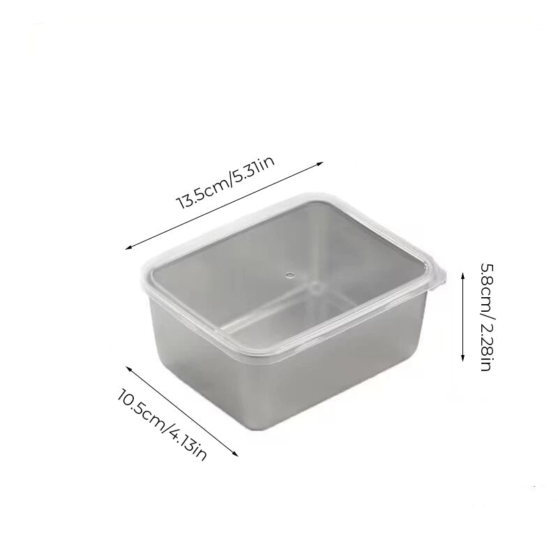 skorter | 304 Stainless Steel Square Plate with Lid Food Storage Container for the Kitchen