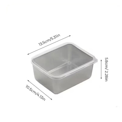 skorter | 304 Stainless Steel Square Plate with Lid Food Storage Container for the Kitchen