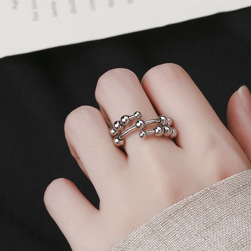 Skorter | Distribute Your Fear Circle Beads Fidget Ring